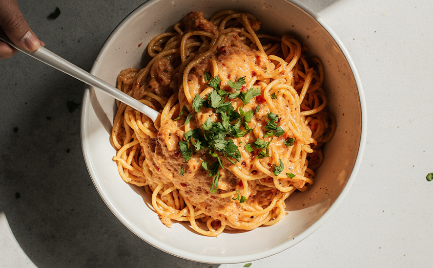 iV's Gourmet Asian chili crisp mayo noodles